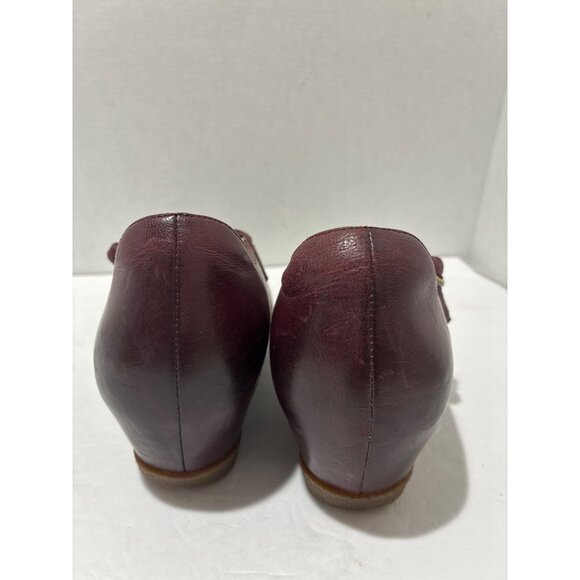Dansko Loralie Burnished Red Wine Wedge Heel Mary Jane Shoes 6900221200 Sz 39 - Picture 3 of 6